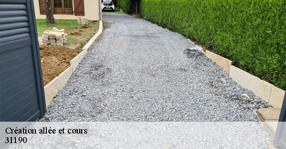 Création allée et cours  31190